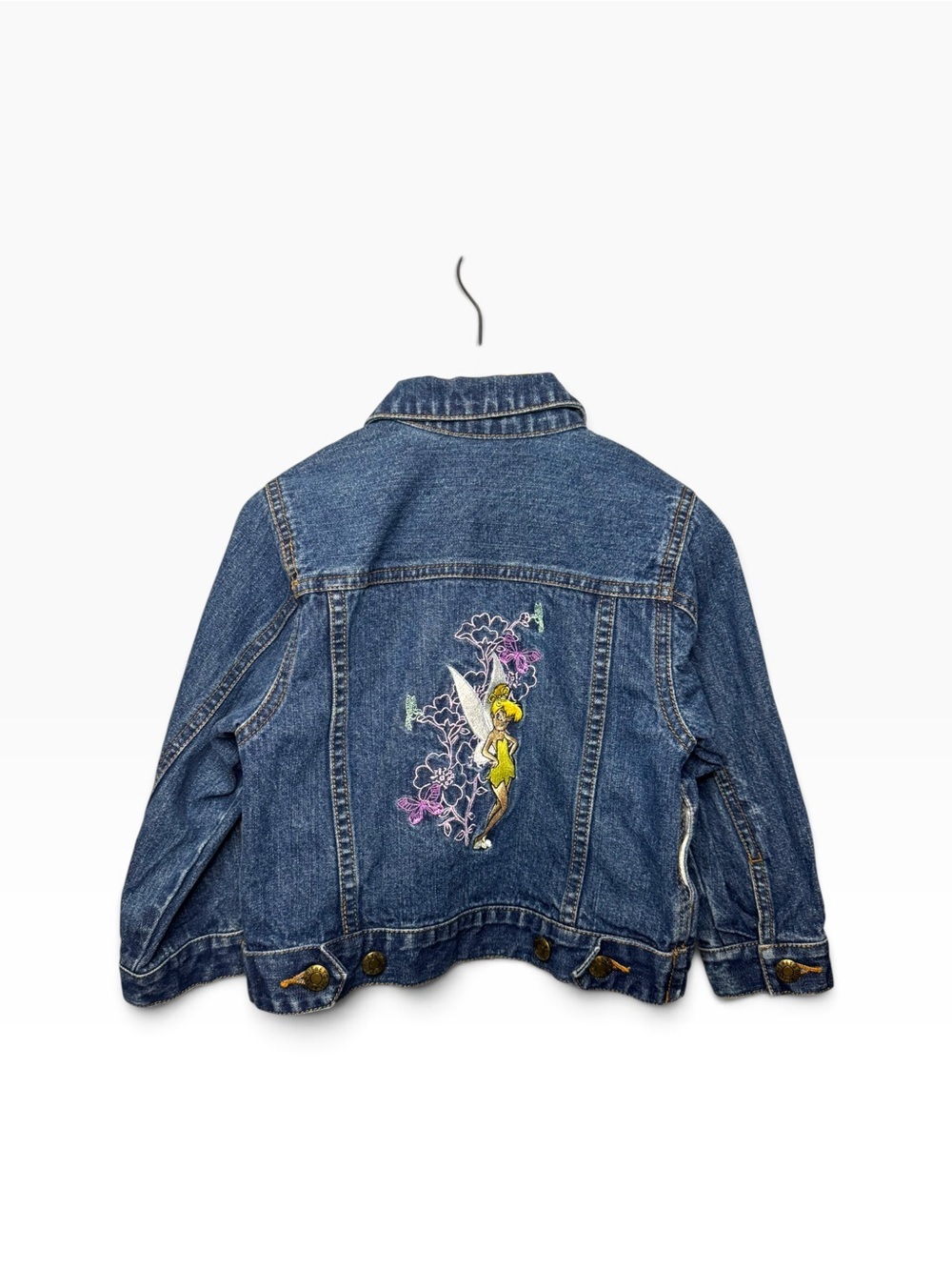 Vtg Disney Tinker Bell Denim Jean Jacket size 2-3Y